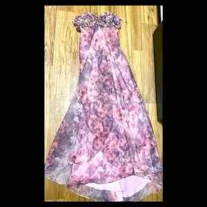 Dave and Johnny floral strapless prom dress sz 2
